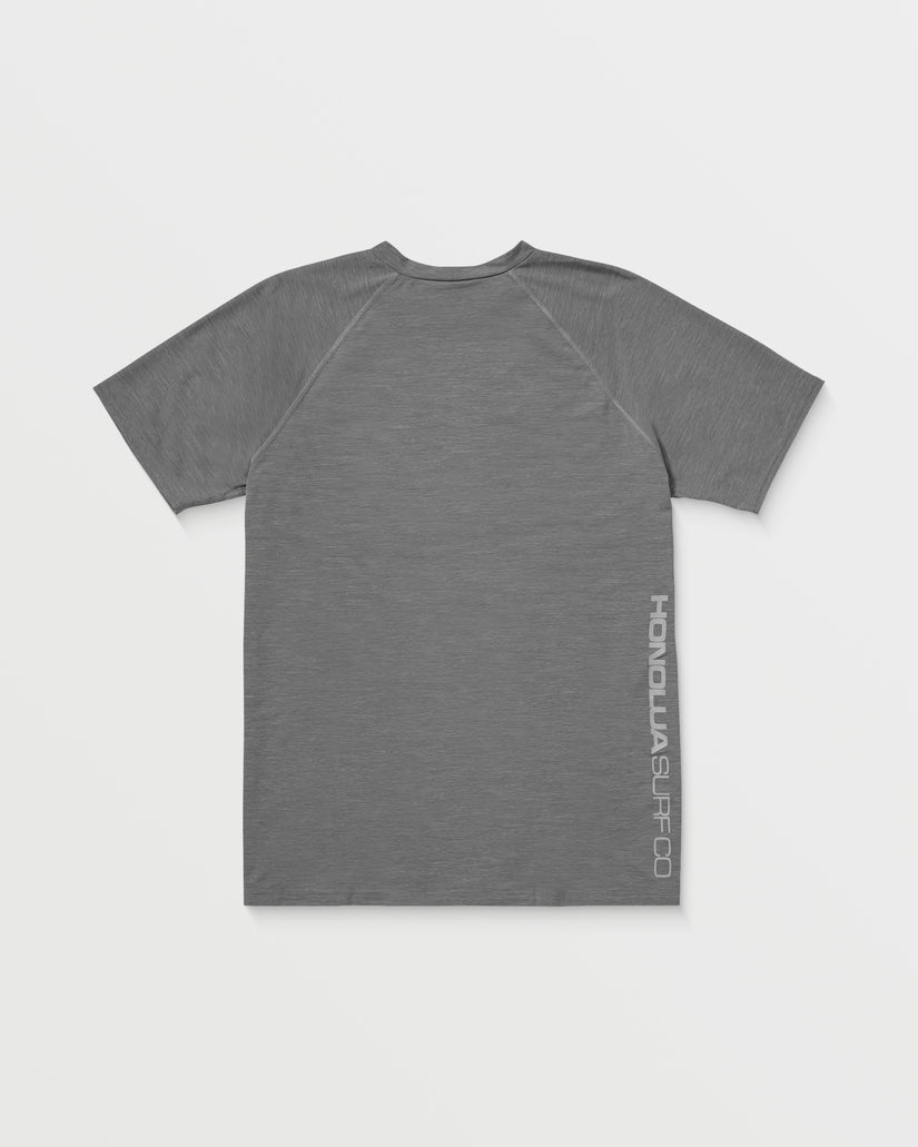 Mens Heathered Link Short Sleeve Rashguard - Grey Heather